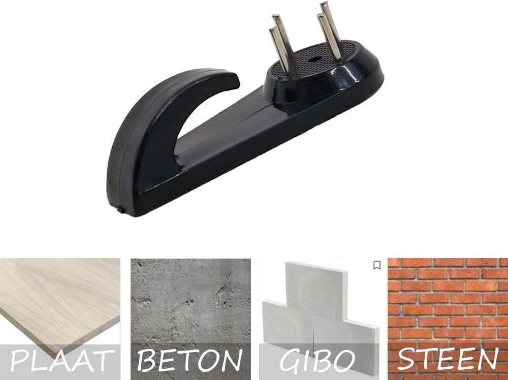 Kunsthecken montage haken Schwarz Kunsthecken montage haken Schwarz