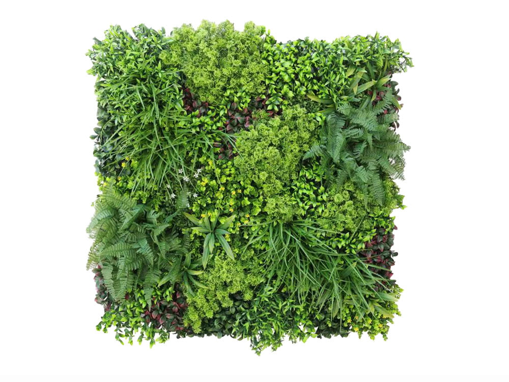 Jungle gelb weiße Blüten Pflanzenwand Jungle gelb weiße Blüten Pflanzenwand